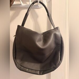 Grey Pebbled Leather Hobo Bag-Sak Collective